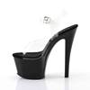 Pleaser - SKY308 Sandale à bride à la cheville, Pole dance chaussures - Chaussures de pole dance - Noir/Transparent Product image